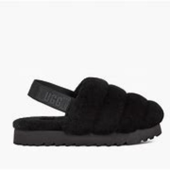 UGG Shoes - UGG All Black Super Fluff Slipper